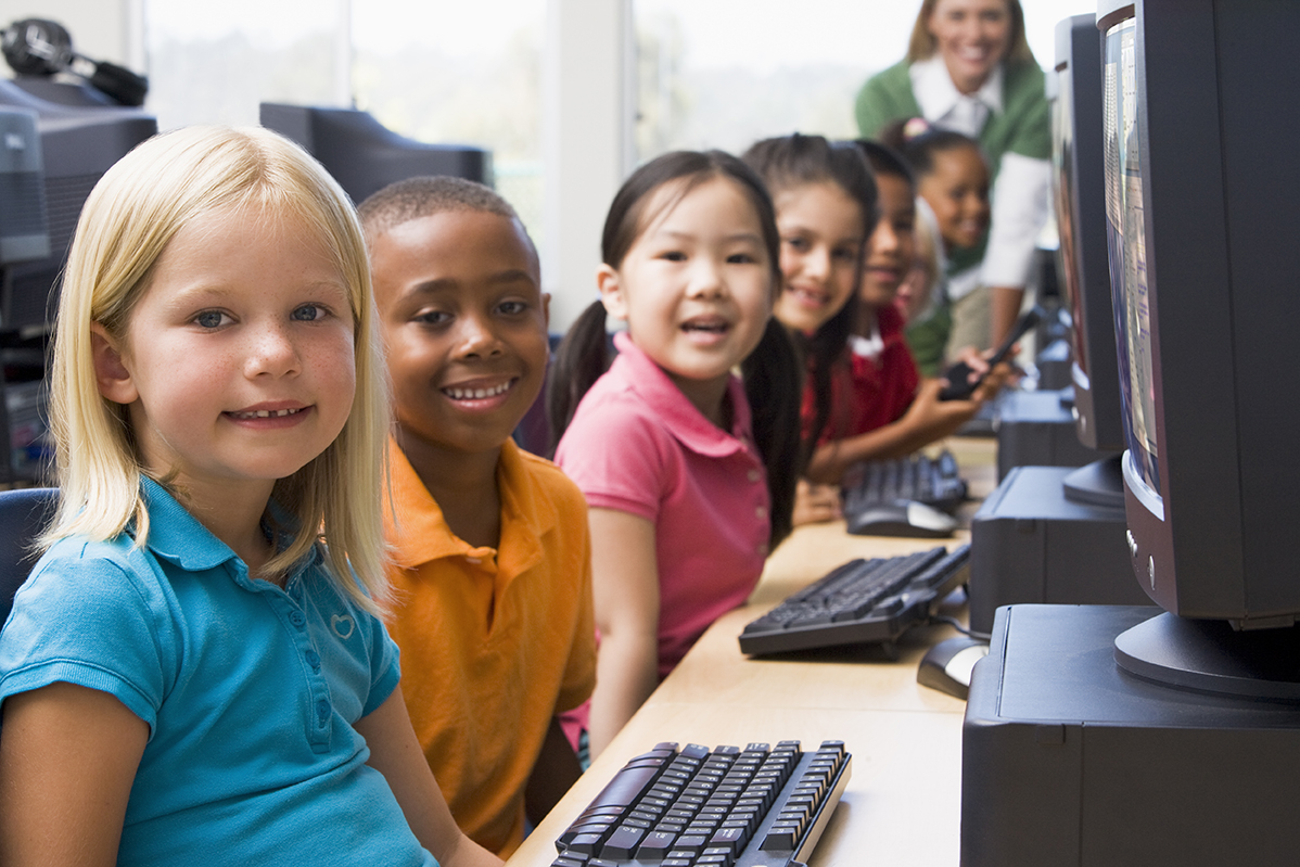 Kids at School Computers